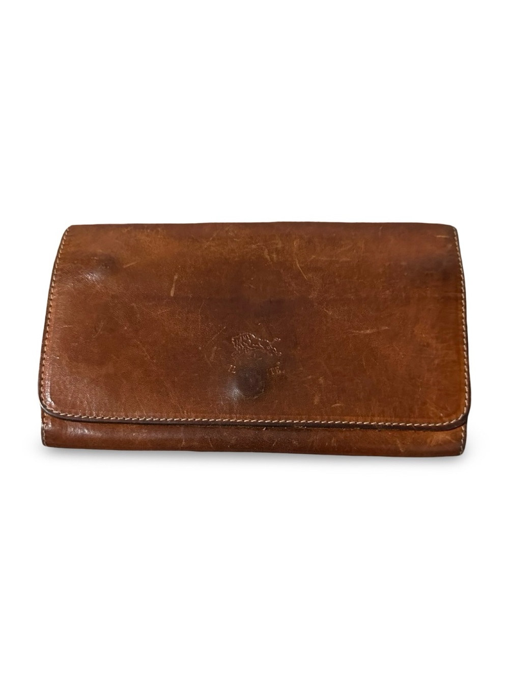 Il Bisonte Men's/Women  Brown Leather Foldover Wallet - Classic Organizer